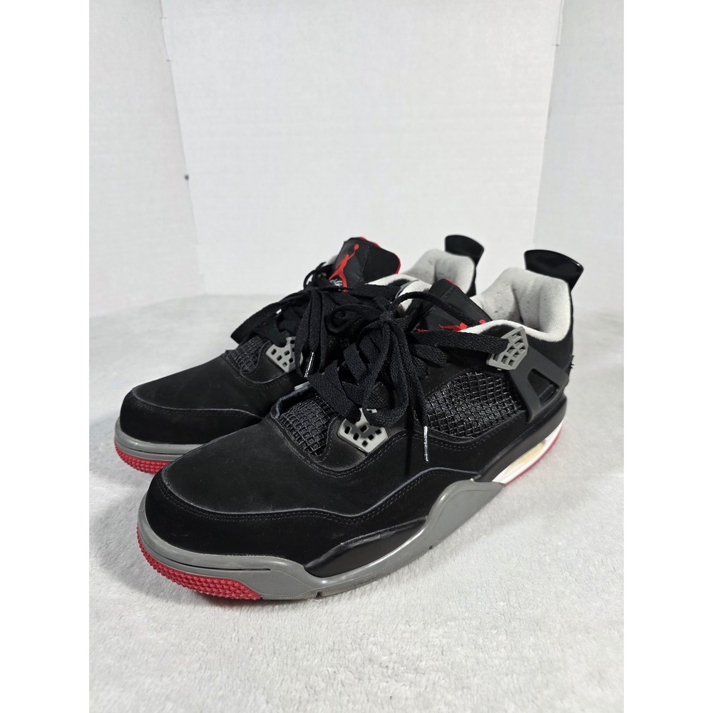 Jordan 4 Retro Bred 2012 Black Varsity Red Cement Grey 308497-089 Mens 14 NO BOX
